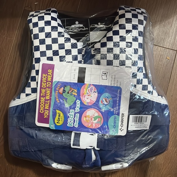 NWT Chriffer Blue and White Checkered Life Vest Small - Picture 6 of 8